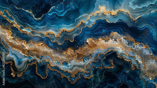 Abstract ocean artwork embodying natural luxury