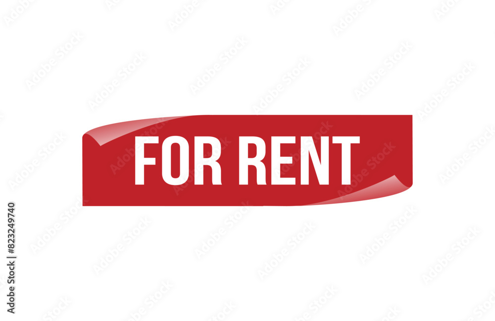 Red banner for rent on white background. Red banner for rent on white background.