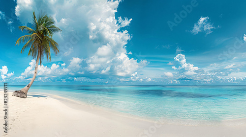 Beautiful beach with white sand turquoise ocean blue s