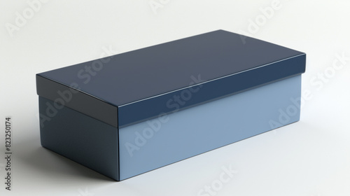 Navy-lidded powder blue rectangular blank box presents a cool and calming effect. photo