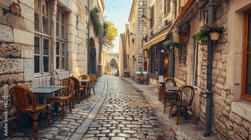 The old town streets are cobbled with charming cafes,each exuding its own unique charm.Tables and chairs spill onto the sidewalks,inviting passersby to linger over a cup coffee or a delightful pastry. photo
