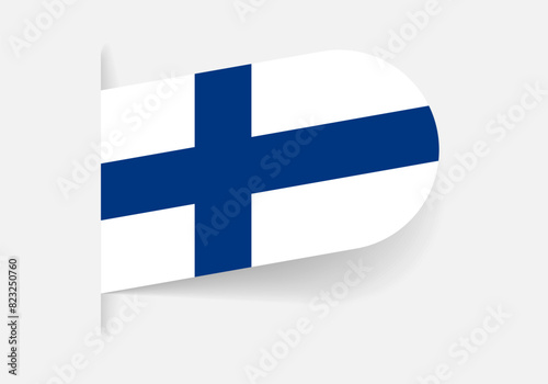 Finland flag icon, logo or tag. Finnish national symbol banner. Vector illustration.