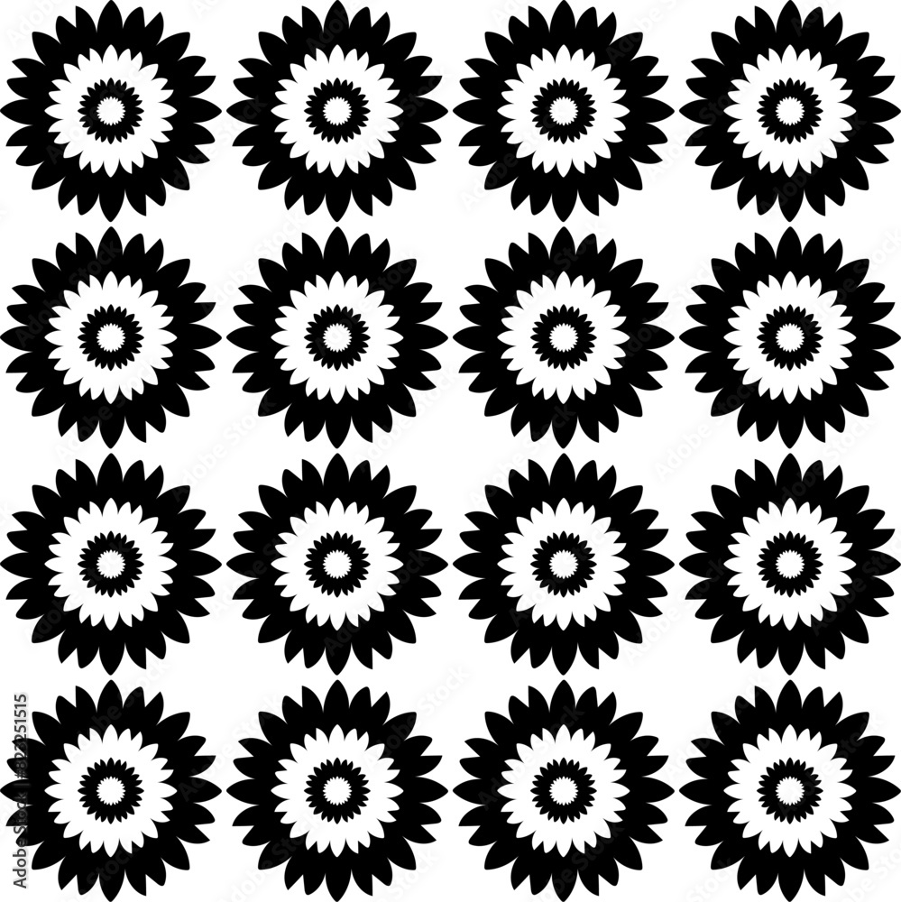 Seamless floral monochrome pattern on white background Seamless floral monochrome pattern on white background