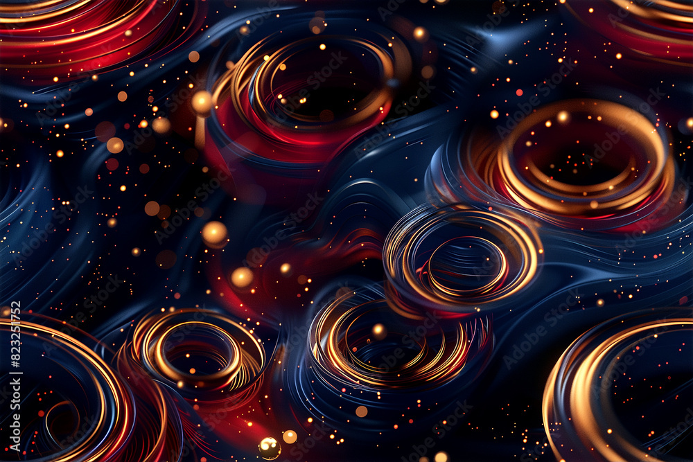 A colorful, abstract image of circles and stars A colorful, abstract image of circles and stars