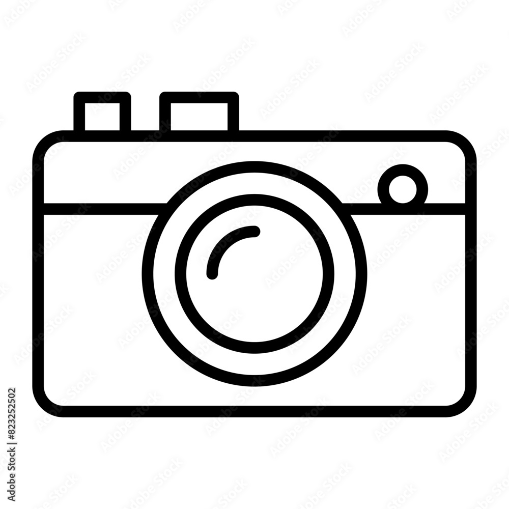 Camera icon in thin line style Vector illustration graphic design Camera icon in thin line style Vector illustration graphic design