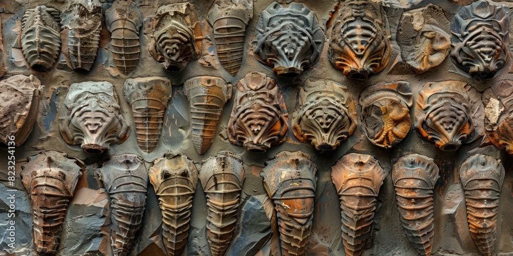 Ancient Shell Fossils on Stone Ancient Shell Fossils on Stone