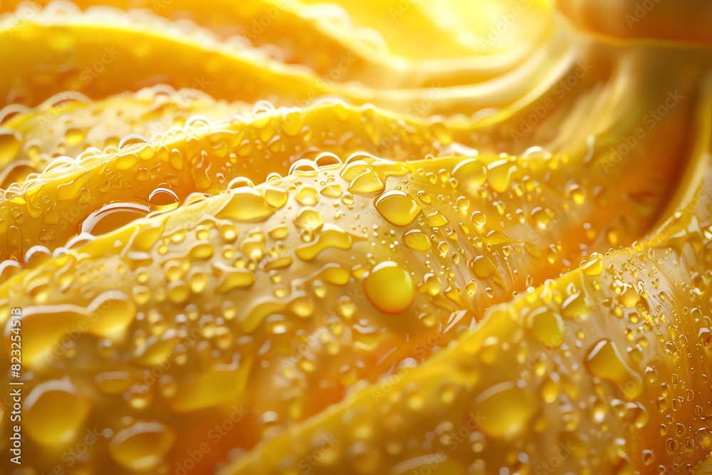 Close-up of water drops on vibrant orange petal, highlighting the intricate texture and freshness of nature in stunning detail. Close-up of water drops on vibrant orange petal, highlighting the intricate texture and freshness of nature in stunning detail.