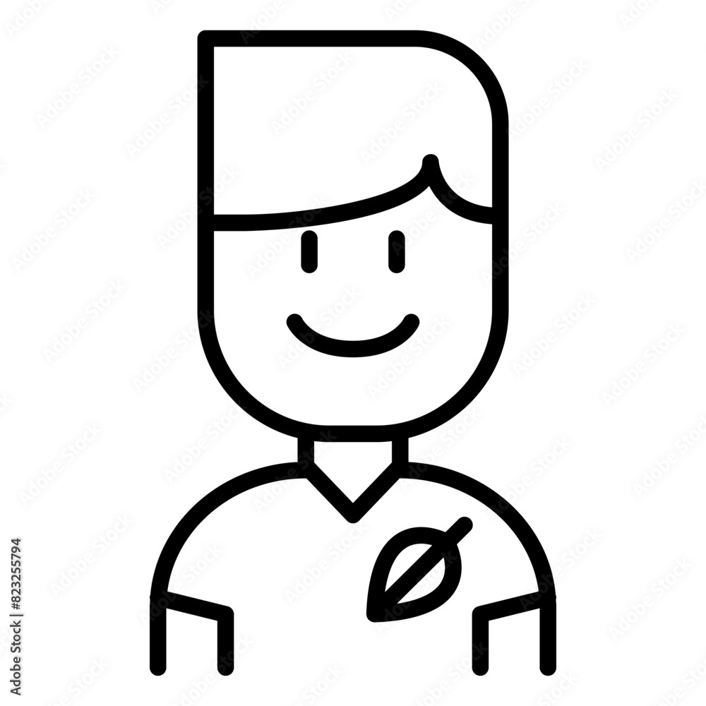 Fototapeta premium Environmentalist icon in thin line style Vector illustration graphic design