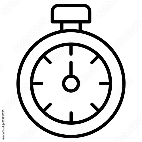 Stopwatch icon in thin line style Vector illustration graphic design