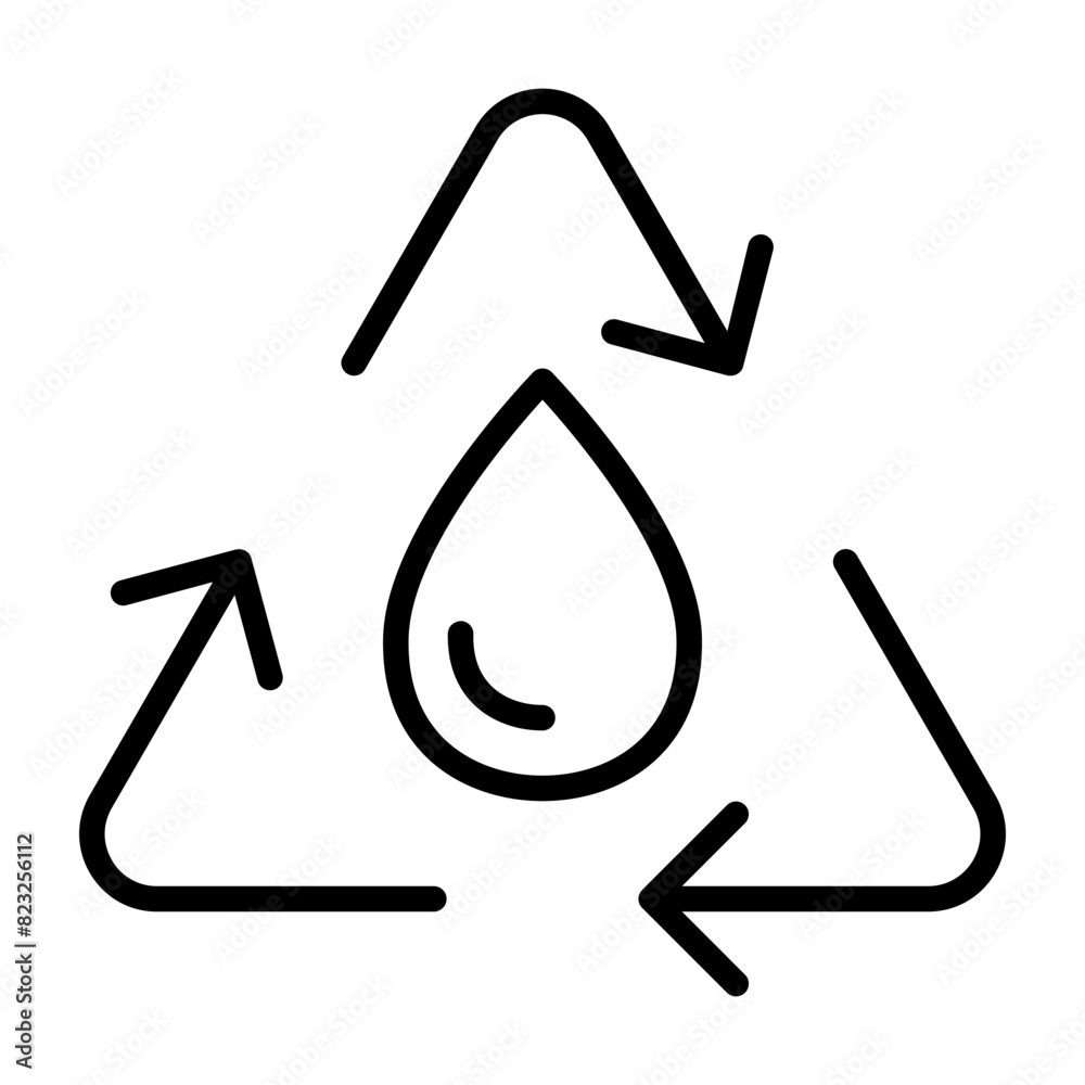 Save water icon in thin line style Vector illustration graphic design Save water icon in thin line style Vector illustration graphic design