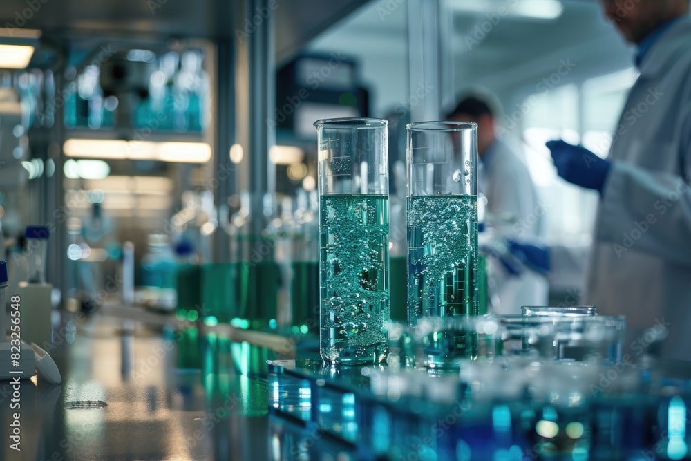 Bottles in the laboratory Bottles in the laboratory
