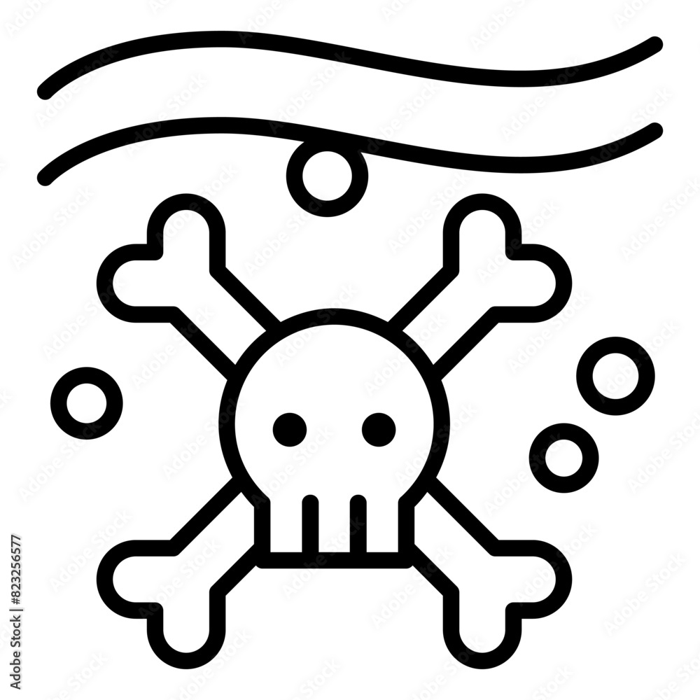Water pollution icon in thin line style Vector illustration graphic design Water pollution icon in thin line style Vector illustration graphic design