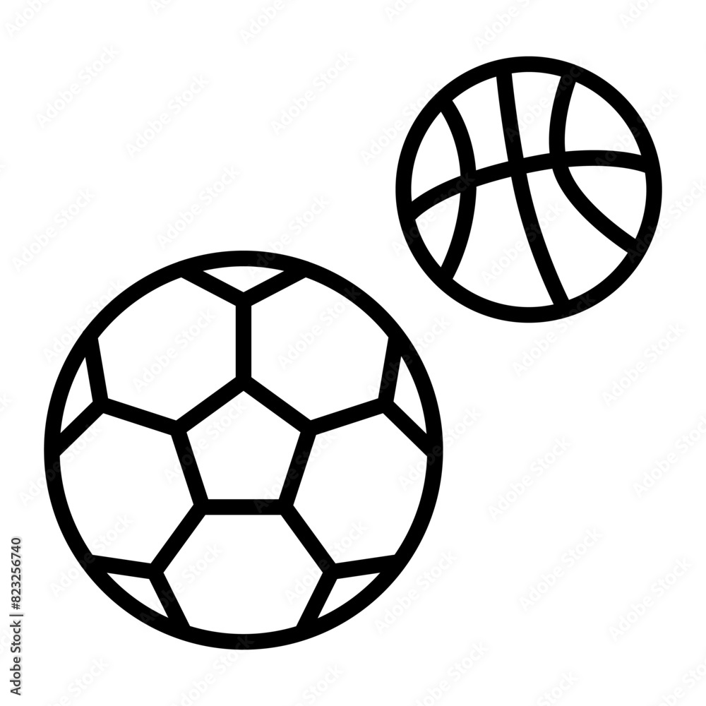 Ball icon in thin line style Vector illustration graphic design Ball icon in thin line style Vector illustration graphic design