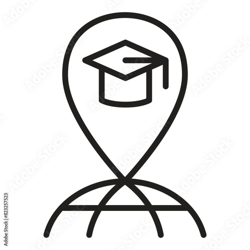 Study aboard icon in thin line style Vector illustration graphic design