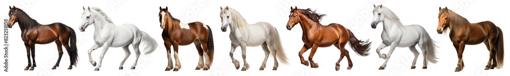 Wild horse png element set on transparent background Wild horse png element set on transparent background