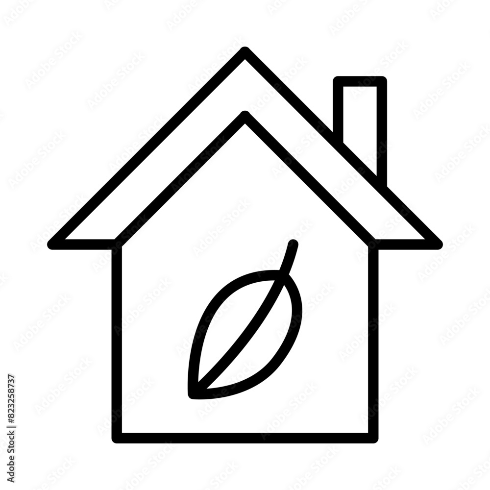 Bio energy house icon in thin line style Vector illustration graphic design Bio energy house icon in thin line style Vector illustration graphic design