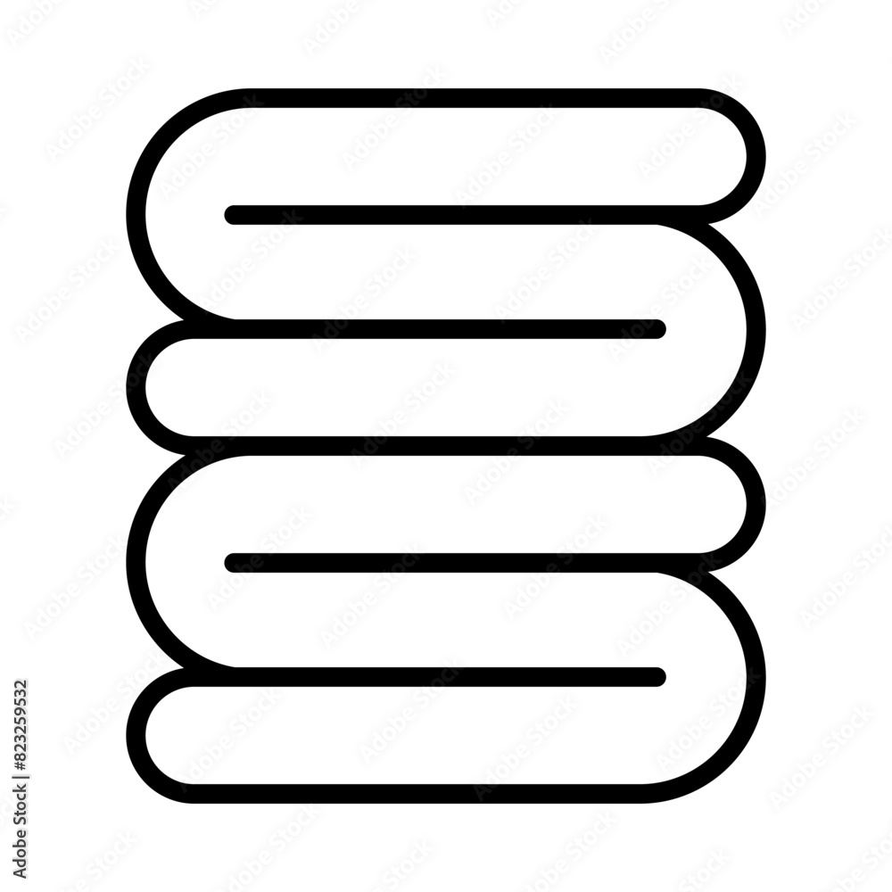 Towel icon in thin line style Vector illustration graphic design Towel icon in thin line style Vector illustration graphic design