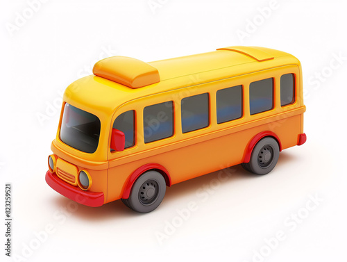 Yellow school bus 3d rendering, back to school graduation season concept material
