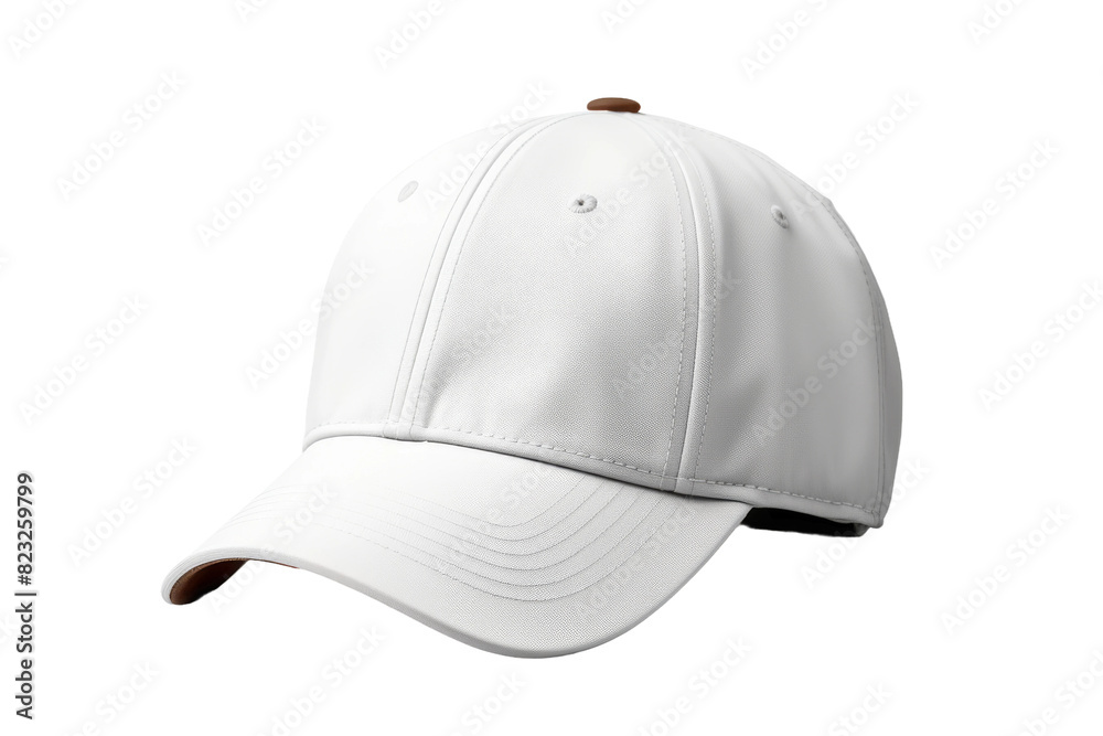 Frosty Summit - A White Baseball Cap With a Brown Peak on a White or Clear Surface PNG Transparent Background. Frosty Summit - A White Baseball Cap With a Brown Peak on a White or Clear Surface PNG Transparent Background.