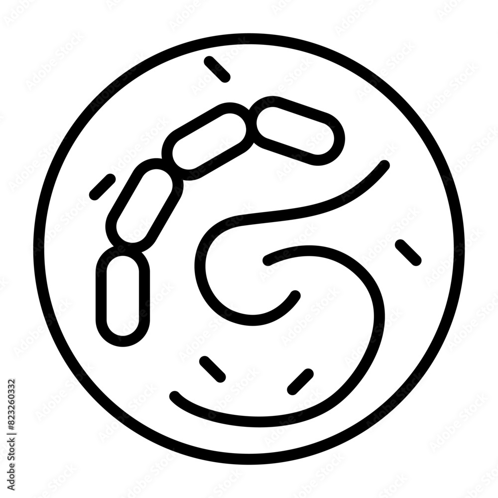 Bacteria icon in thin line style Vector illustration graphic design Bacteria icon in thin line style Vector illustration graphic design