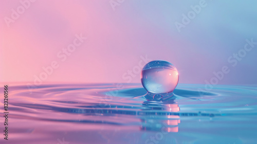 Beautiful clean transparent bright drop of water on sm