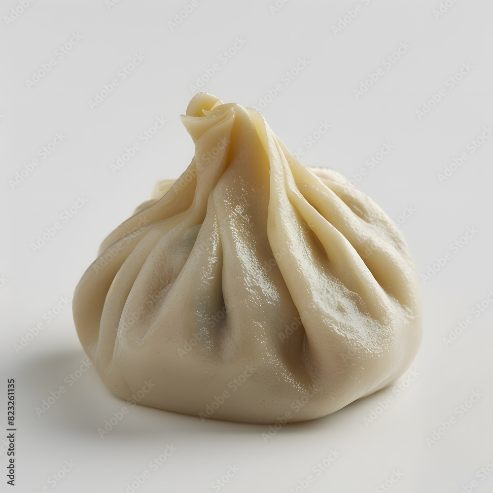 Traditional Georgian dish khinkali with meat isolated on white background Traditional Georgian dish khinkali with meat isolated on white background