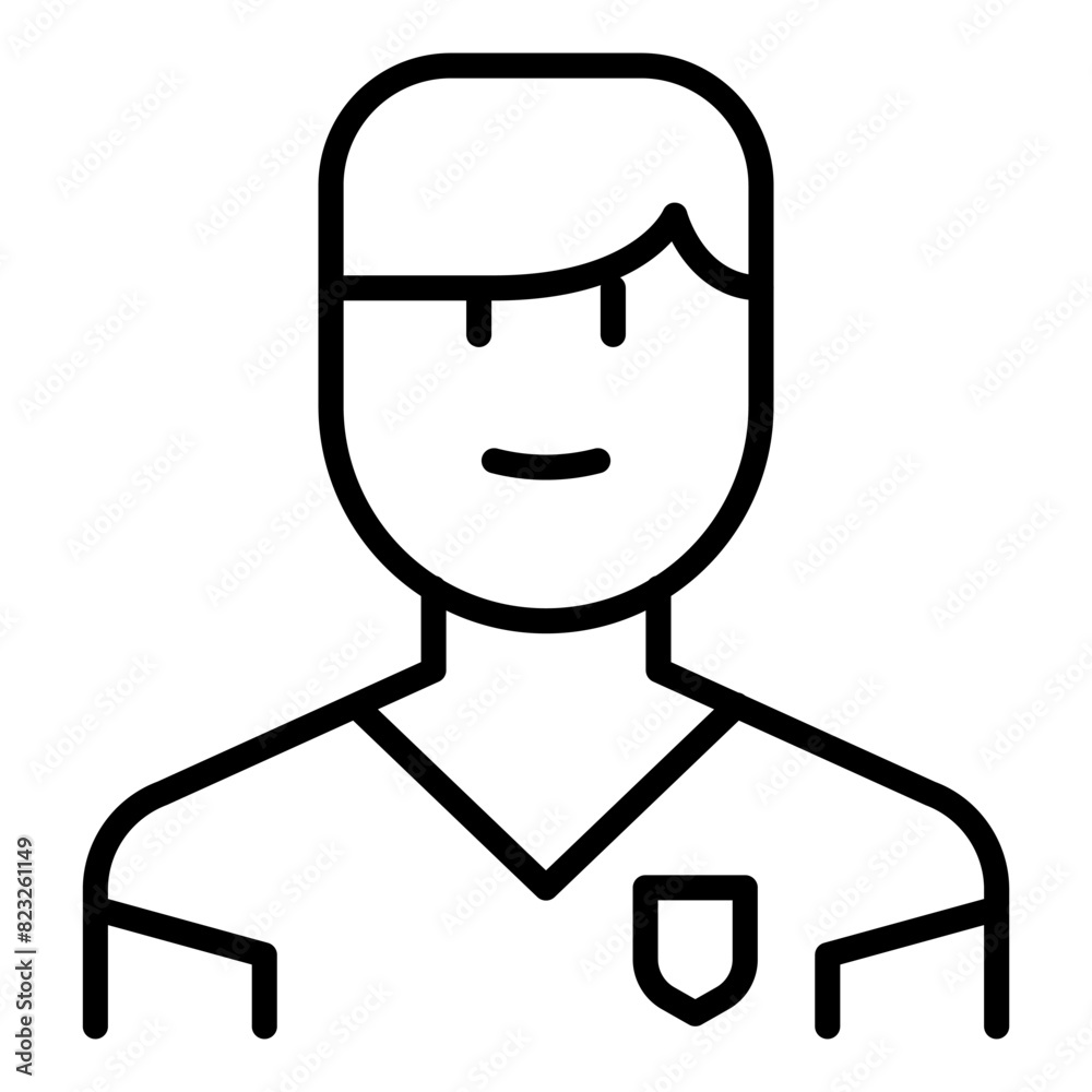 Football player icon in thin line style Vector illustration graphic design
