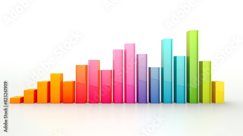 A 3D rendering of a bar graph with 15 bars