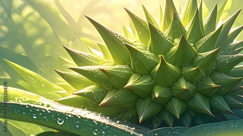 Vibrant Green Durian Fruit Exuding Freshness and Tropical Exoticism photo