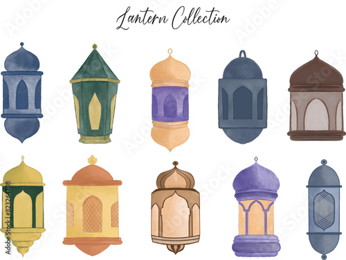 illustration of watercolor lantern