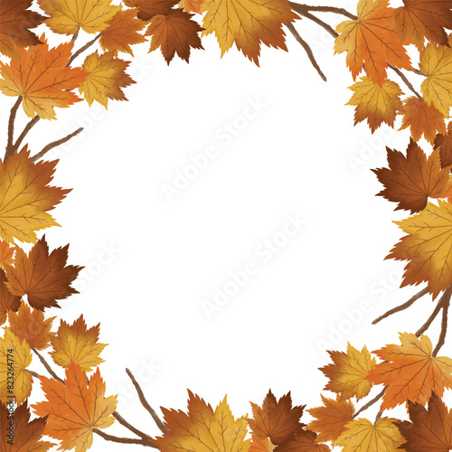 square frame with maple leaf border