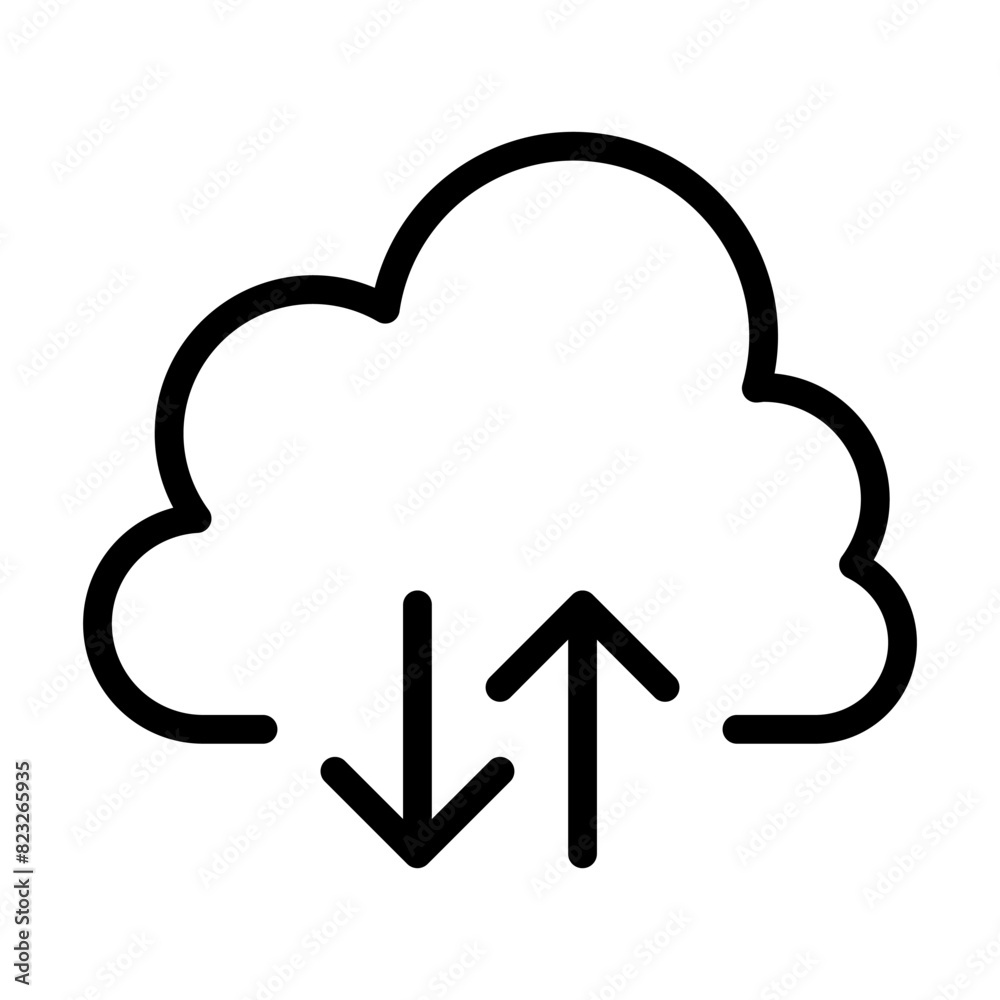 Cloud computing icon in thin line style Vector illustration graphic design Cloud computing icon in thin line style Vector illustration graphic design