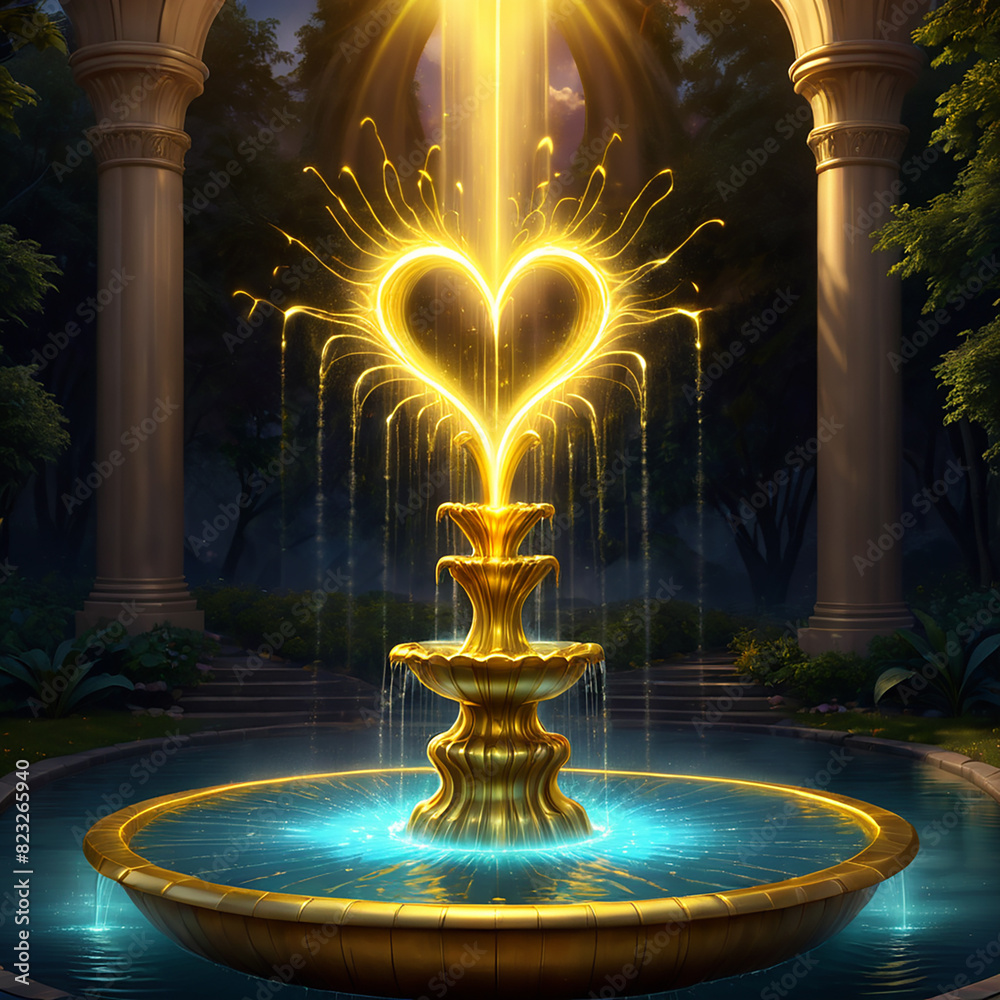 golden fountain heart in the night golden fountain heart in the night