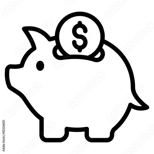 Piggy Bank Icon Element For Design