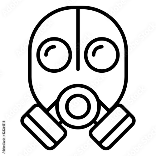 Gas mask icon in thin line style Vector illustration graphic design