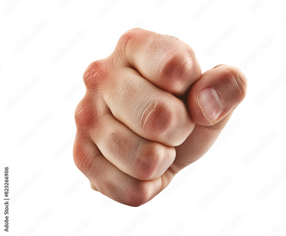 Front View of Clenched Fist on Transparent Background Front View of Clenched Fist on Transparent Background