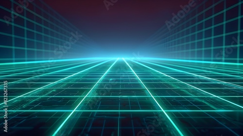 Vibrant Neon Grid Background for Futuristic Tech Product Showcase