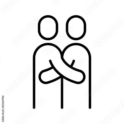 Hug icon in thin line style Vector illustration graphic design photo
