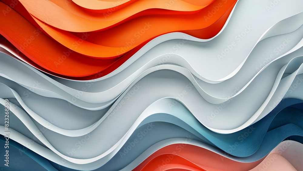 abstract color background with wavy paper texture, 3d render illustration in the style of vector, red orange blue white grey colors, detailed
abstract color background with wavy paper texture, 3d render illustration in the style of vector, red orange blue white grey colors, detailed