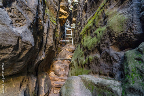 Sächsische Schweiz Deutschland Elbsandstein Barbarine Wandern Felsen Berge Natur