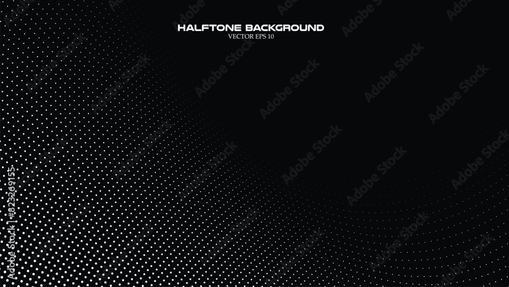 Abstract halftone wave pattern on the black background for backdrop or wallpaper
Abstract halftone wave pattern on the black background for backdrop or wallpaper