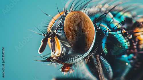 Close up macro portrait of a fly insect © shahnaz
