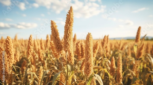 A photo of a healthy field of quinoa ready for harvest
