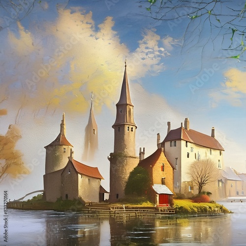 Landscape with village 