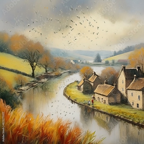 Landscape with village 