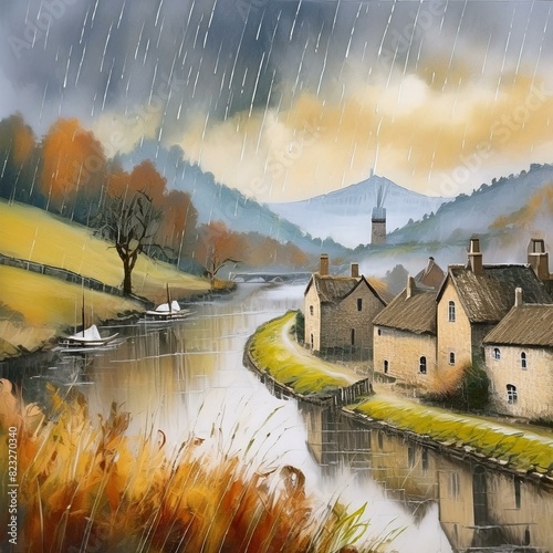 Landscape with village 