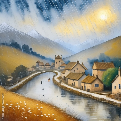 Landscape with village 