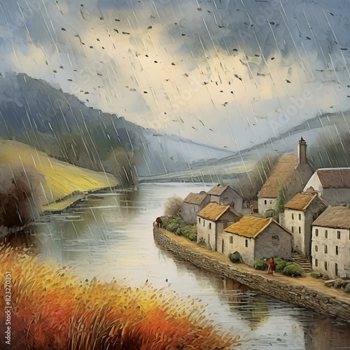 Landscape with village 