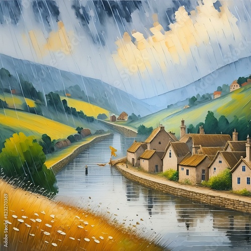 Landscape with village 