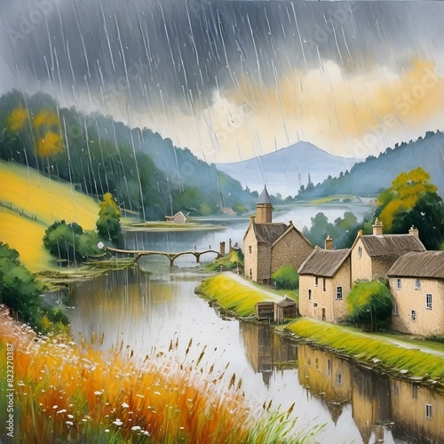 Landscape with village 